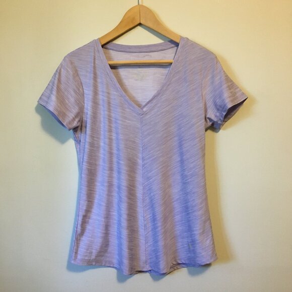 Bally Total Fitness Pale Lavender Mitered V-Neck Tee - Picture 4 of 16